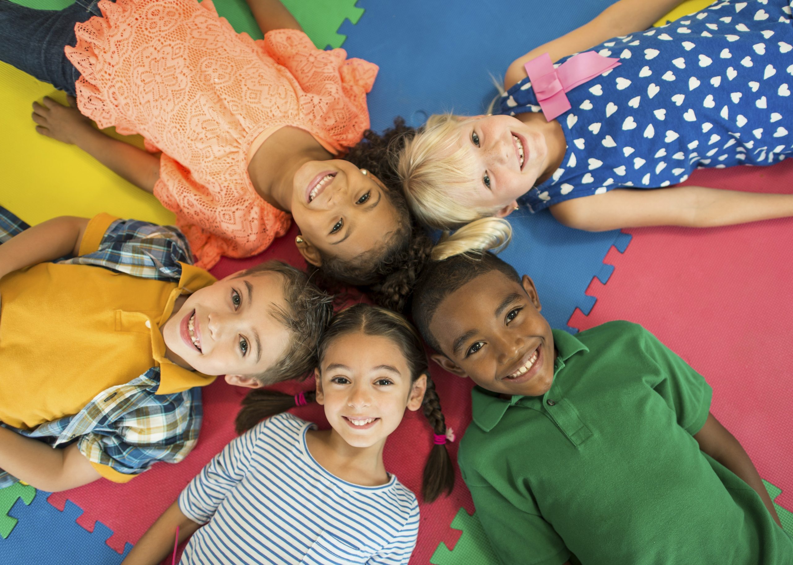 Diverse group of little kids