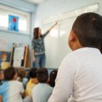 school children listening